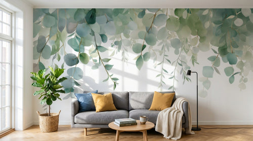 variant:F0713 | salon_02_scandi_morning — Botanique Delicate Ivoire — papier peint Novomur