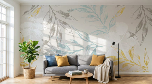 variant:SK0115 | salon_02_scandi_morning — Prairie Fleurie Beige — papier peint Novomur