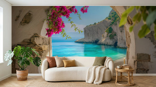 variant:A0021 | salon_03_boho已做 — Panorama Exotique Taupe — papier peint Novomur