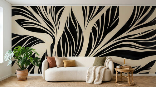 variant:A0597 | salon_03_boho — Jungle Nocturne Noir — papier peint Novomur