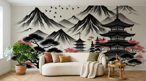 variant:A0938 | salon_03_boho — Fresque Vegetale Sable — papier peint Novomur