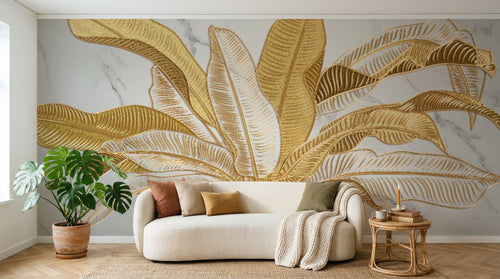 variant:C0830 | salon_03_boho — Palmes Exotiques Anthracite — papier peint Novomur