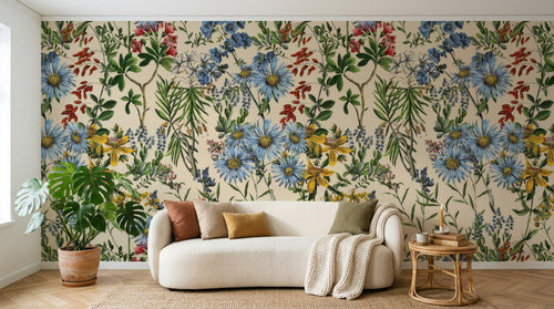 Papier peint Liberty Floral Anthracite - Sur mesure - Design D0220