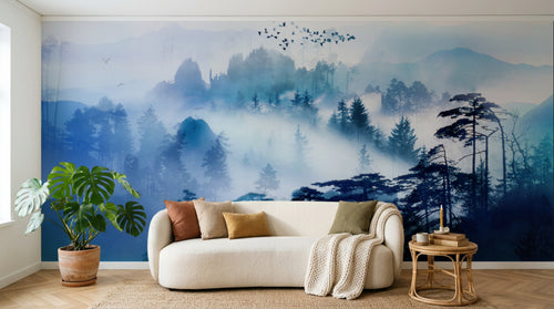 Papier peint Paysage Oriental Gris Perle - Sur mesure - Design SD0214