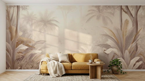 variant:A0086 | salon_04_hygge_mustard已做 — Foret Equatoriale Noir — papier peint Novomur