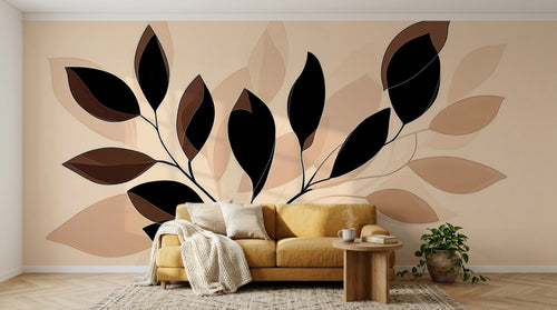 variant:A0512 | salon_04_hygge_mustard — Champ de Fleurs Ivoire — papier peint Novomur