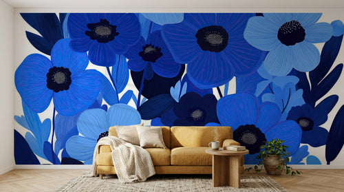 variant:A0622 | salon_04_hygge_mustard — Pivoines Sauvages Ivoire — papier peint Novomur