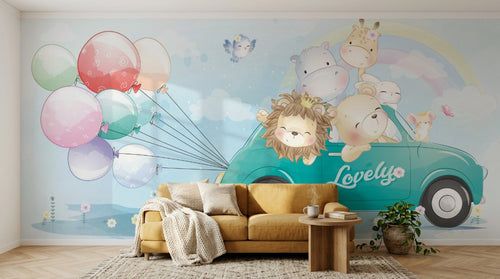 variant:A0669 | salon_04_hygge_mustard — Licorne Enchantee Blanc — papier peint Novomur