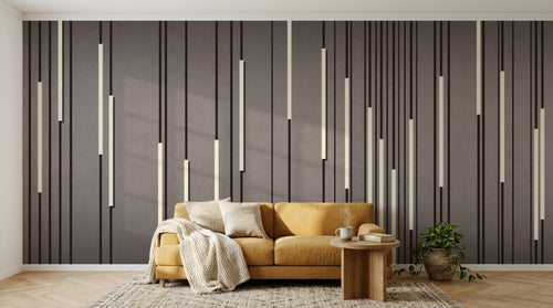 variant:D0597 | salon_04_hygge_mustard — Lambris Blanchi Ivoire — papier peint Novomur