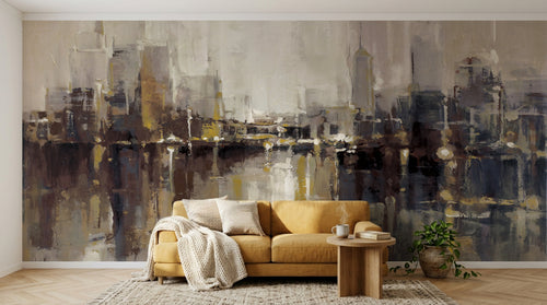 variant:SD0398 | salon_04_hygge_mustard — Palette Vivante Peche — papier peint Novomur