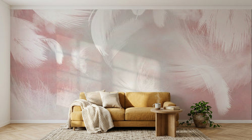 variant:SK0739 | salon_04_hygge_mustard — Brume d'Aquarelle Ivoire — papier peint Novomur