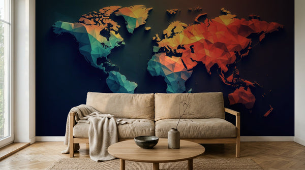 Papier peint Carte du Monde - Sur mesure - Design A0581