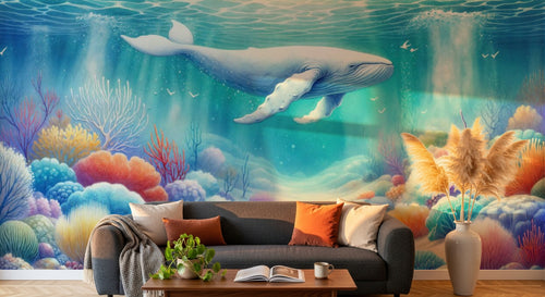 variant:A0092 | salon_06_golden_hour — Panorama Exotique Taupe — papier peint Novomur