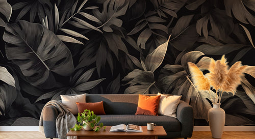 variant:A0390 | salon_06_golden_hour已做 — Foret Equatoriale Noir — papier peint Novomur