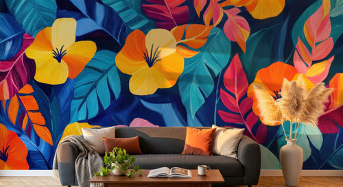 variant:A0442 | salon_06_golden_hour已做 — Paradis Botanique Gris — papier peint Novomur