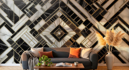 variant:A0756 | salon_06_golden_hour — Jungle Nocturne Noir — papier peint Novomur