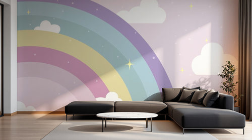 variant:D0408 | salon_07_modern_evening已做 — Licorne Enchantee Blanc — papier peint Novomur