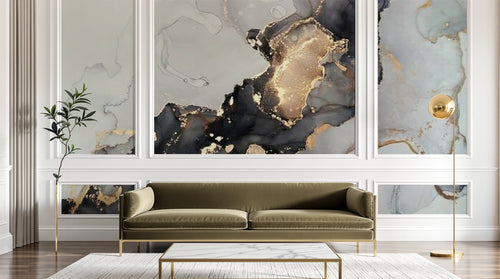 variant:C0413 | salon_08_luxe_olive已做 — Marbre Obsidienne Noir — papier peint Novomur