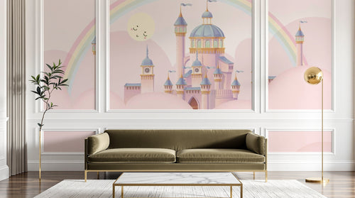 variant:F0022 | salon_08_luxe_olive — Licorne Enchantee Blanc — papier peint Novomur