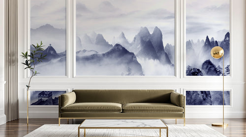 variant:SD0445 | salon_08_luxe_olive — Montagnes Brumeuses Gris Perle — papier peint Novomur