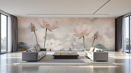 variant:A0124 | salon_09_panoramic_wide已做 — Bouquet Nocturne Anthracite — papier peint Novomur