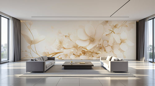 variant:A0150 | salon_09_panoramic_wide已做 — Champ de Fleurs Ivoire — papier peint Novomur