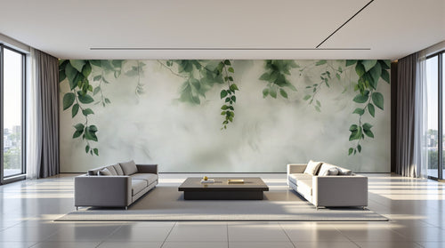 variant:A0152 | salon_09_panoramic_wide已做 — Botanique Delicate Ivoire — papier peint Novomur