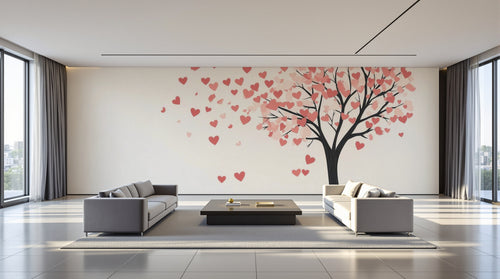 variant:A0277 | salon_09_panoramic_wide已做 — Sakura en Fleurs Creme — papier peint Novomur