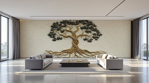 variant:A0570 | salon_09_panoramic_wide已做 — Pivoines Sauvages Ivoire — papier peint Novomur