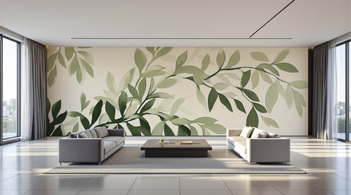 variant:A0686 | salon_09_panoramic_wide — Bouquet Nocturne Anthracite — papier peint Novomur