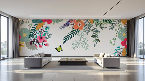 variant:C0872 | salon_09_panoramic_wide — Botanique Delicate Ivoire — papier peint Novomur