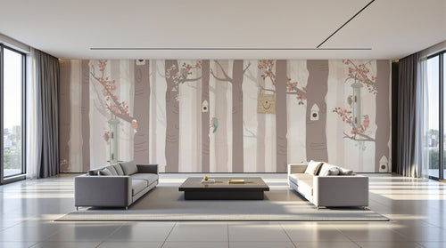 variant:D0794 | salon_09_panoramic_wide — Jardin Sauvage Beige — papier peint Novomur