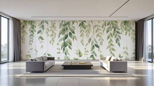 variant:D0991 | salon_09_panoramic_wide已做 — Composition Florale Ivoire — papier peint Novomur