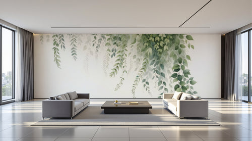 variant:D0992 | salon_09_panoramic_wide已做 — Composition Florale Ivoire — papier peint Novomur