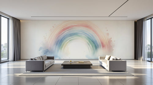 variant:F0085 | salon_09_panoramic_wide已做 — Licorne Enchantee Blanc — papier peint Novomur