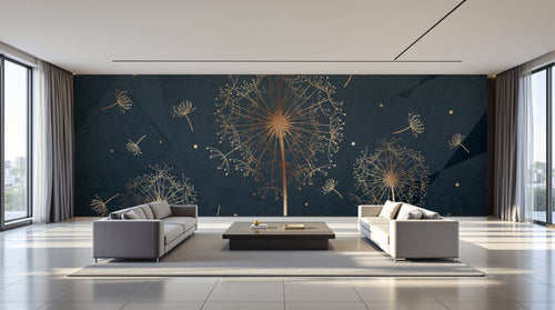 variant:SK0441 | salon_09_panoramic_wide — Bouquet Nocturne Anthracite — papier peint Novomur