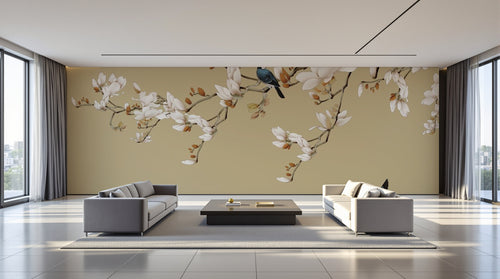 variant:SK0777 | salon_09_panoramic_wide — Cerisier du Japon Gris Perle — papier peint Novomur