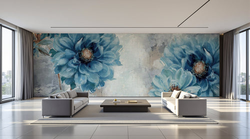 variant:SK0909 | salon_09_panoramic_wide — Roseraie Anglaise Gris — papier peint Novomur