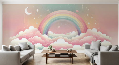 variant:A0007 | salon_10_panoramic_sym已做 — Licorne Feerique Creme — papier peint Novomur