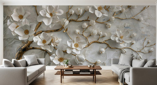 variant:A0104 | salon_10_panoramic_sym — Damasse Intemporel Vert Sauge — papier peint Novomur