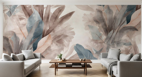 variant:A0263 | salon_10_panoramic_sym已做 — Damasse Intemporel Vert Sauge — papier peint Novomur