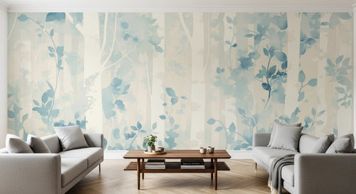 variant:A0940 | salon_10_panoramic_sym — Damasse Intemporel Vert Sauge — papier peint Novomur