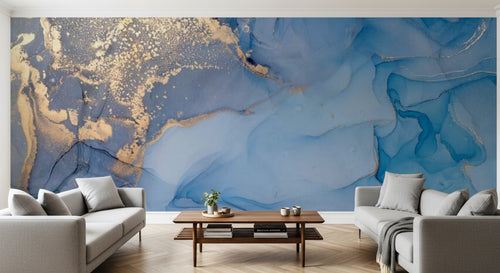 variant:C0626 | salon_10_panoramic_sym — Marbre Calacatta Ivoire — papier peint Novomur