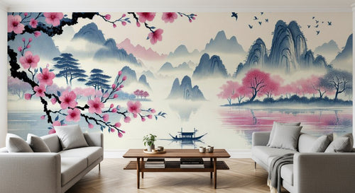 variant:F0620 | salon_10_panoramic_sym已做 — Eden Oriental Sable — papier peint Novomur