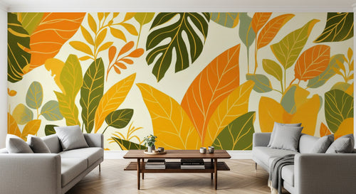 variant:F0796 | salon_10_panoramic_sym已做 — Paradis Botanique Gris — papier peint Novomur