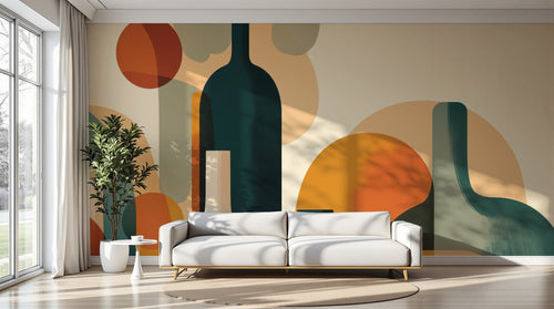 variant:A0217 | salon_11_perspective已做 — Toile Contemporaine Sable — papier peint Novomur