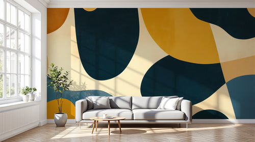 variant:A0233 | salon_12_dramatic_shadows — Terrazzo Contemporain Taupe — papier peint Novomur