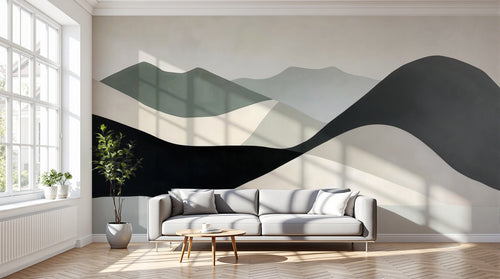 variant:A0346 | salon_12_dramatic_shadows — Toile Contemporaine Sable — papier peint Novomur