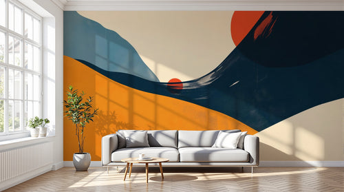 variant:A0846 | salon_12_dramatic_shadows — Composition Moderne Gris Perle — papier peint Novomur