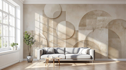 variant:A0895 | salon_12_dramatic_shadows — Structure Minimaliste Taupe — papier peint Novomur